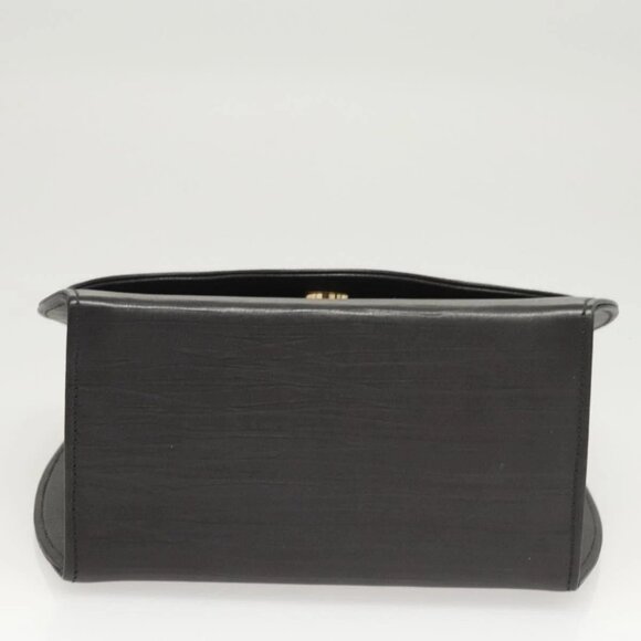 BALLY Hand Bag Leather Black Gold Auth 126005 - Picture 5 of 16